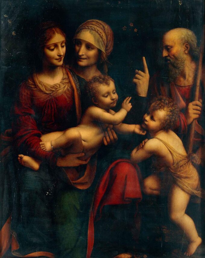 Santa Ana, la Virgen, el Niño Jesús y San Juan Bautista niño – Leonardo da Vinci Leonardo da Vinci 70x85