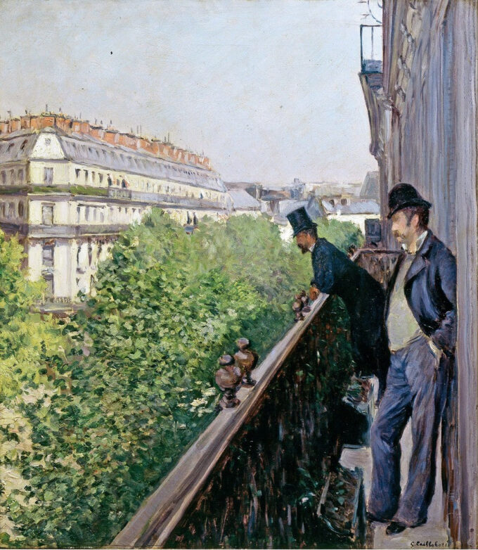 Un balcón, Boulevard Haussmann – Caillebotte Gustave Caillebotte 70x70