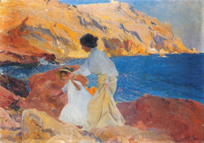 Clotilde y Elena en las rocas, Jávea – Sorolla Joaquín Sorolla 105x70