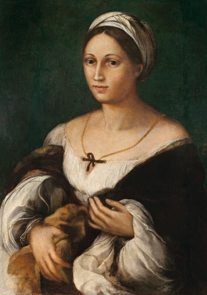 Retrato de una joven mujer (Donna Velata) – Rafael Rafael Sanzio 70x105