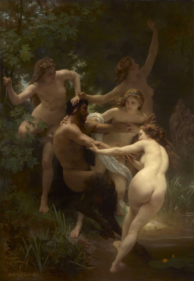 Ninfas y sátiro – William Bouguereau William Bouguereau 70x105