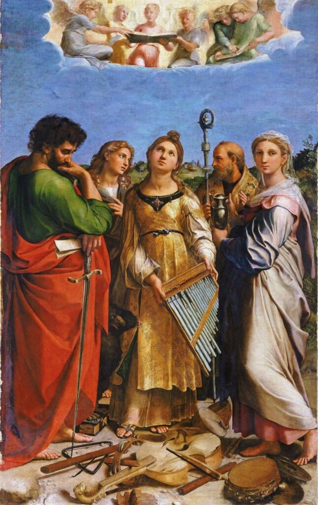 La éxtasis de santa Cecilia – Rafael (pintor) Rafael Sanzio 70x105