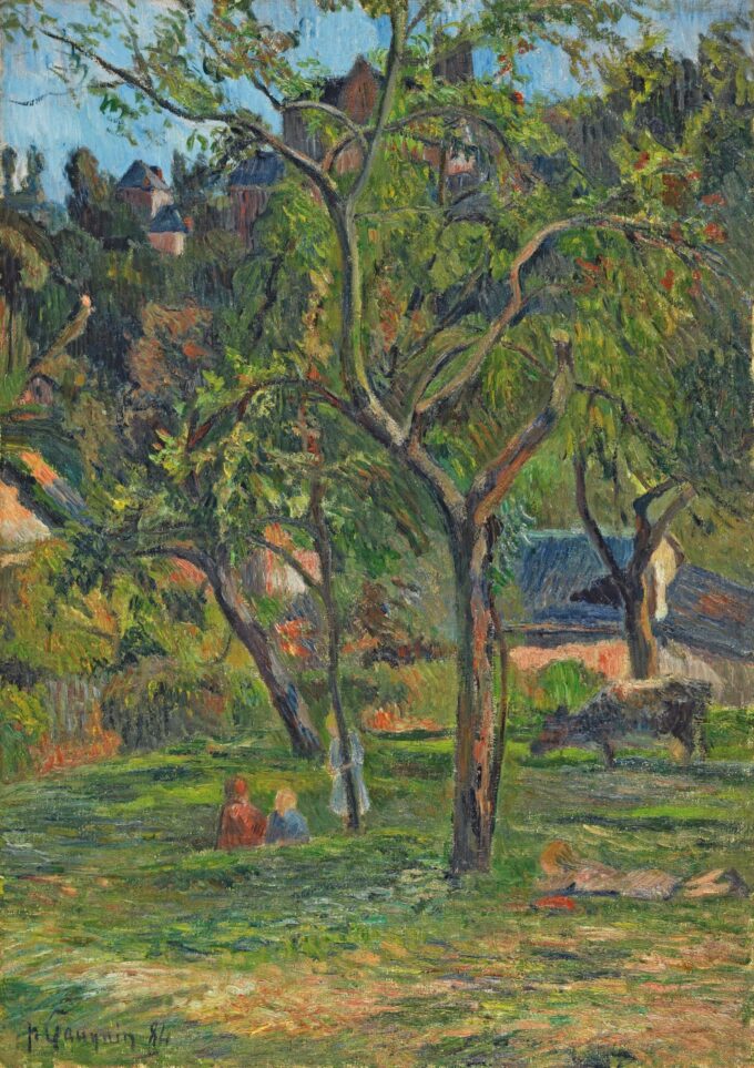 Un huerto bajo la iglesia de Bihorel – Paul Gauguin Paul Gauguin 70x105