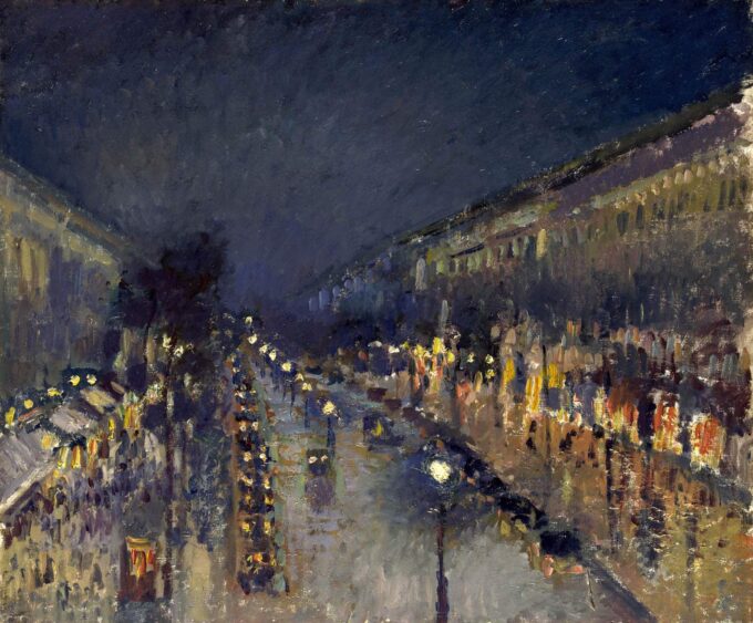 Boulevard Montmartre, efecto de noche – Camille Pissarro Camille Pissarro 85x75