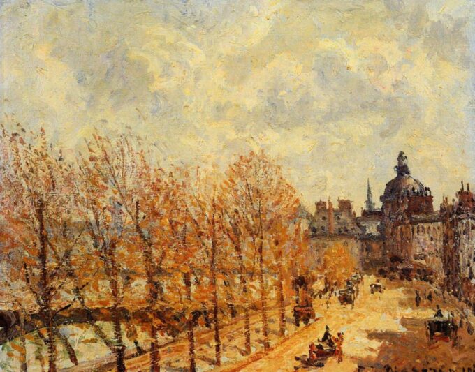 El muelle Malaquais por la mañana, tiempo soleado – Camille Pissarro Camille Pissarro 85x75