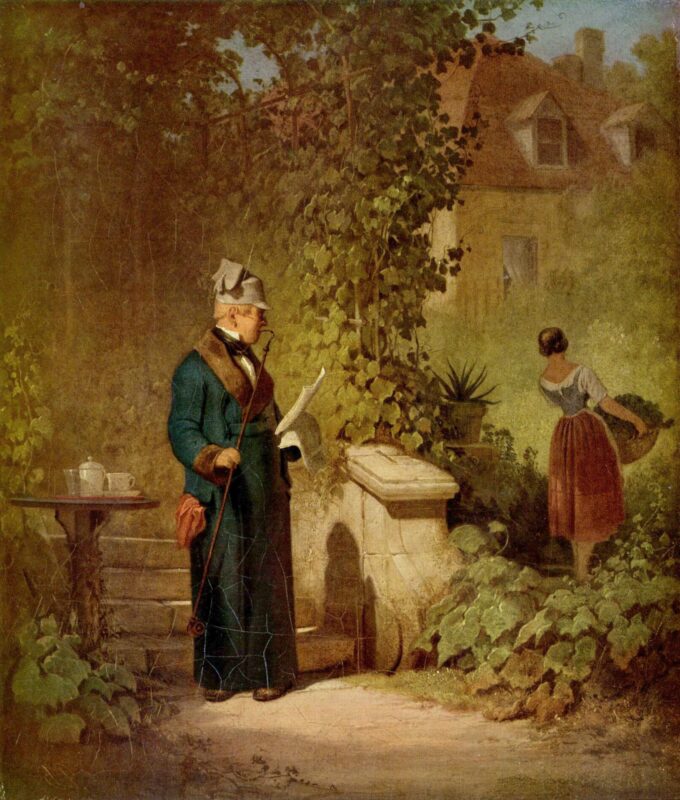 Lector de periódicos en el jardín – Carl Spitzweg Carl Spitzweg 70x85