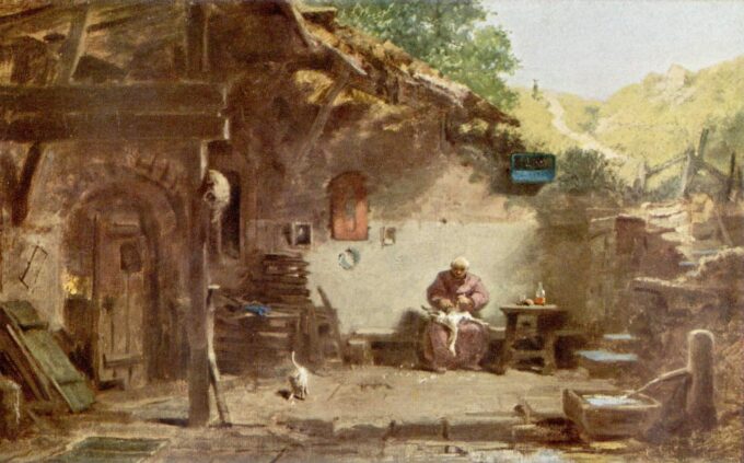 Viejo monje frente a su celda – Carl Spitzweg Carl Spitzweg 105x70