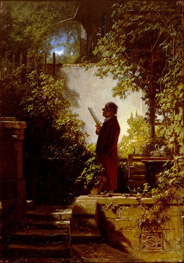 El lector de periódicos en el jardín familiar – Carl Spitzweg Carl Spitzweg 70x105