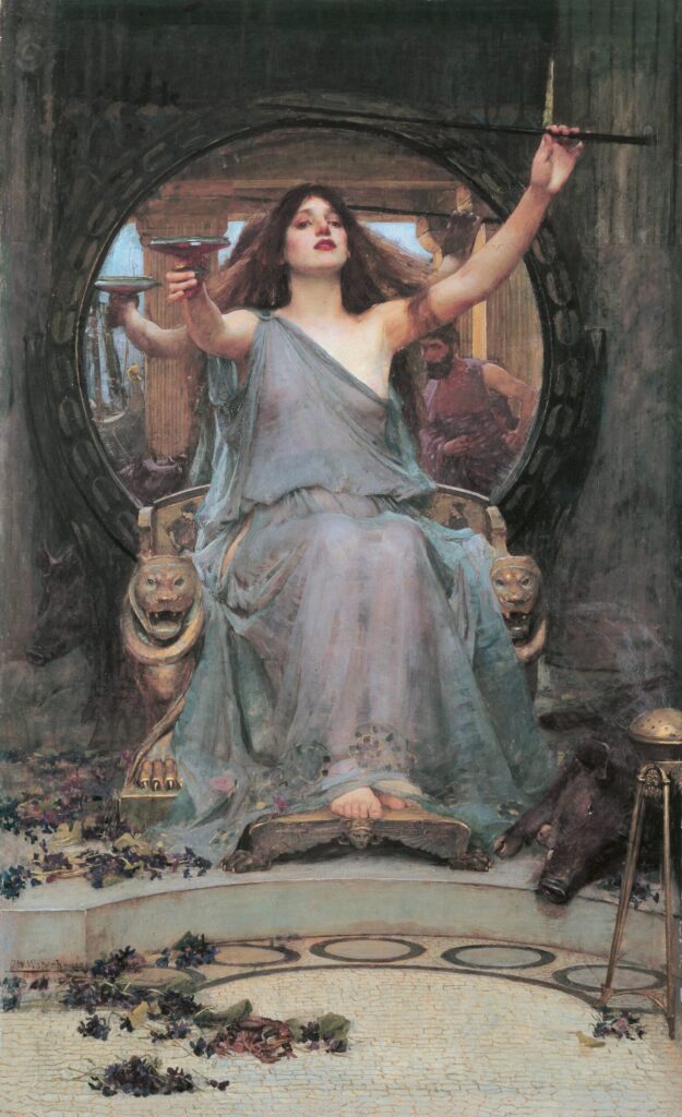 Circé ofreciendo la copa a Ulises – John William Waterhouse Cuadros Populares 70x105