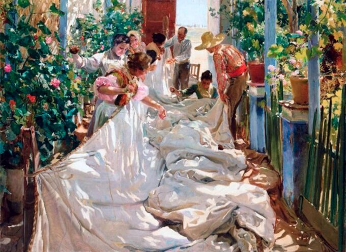 Cosiendo la vela – Sorolla Joaquín Sorolla 105x70