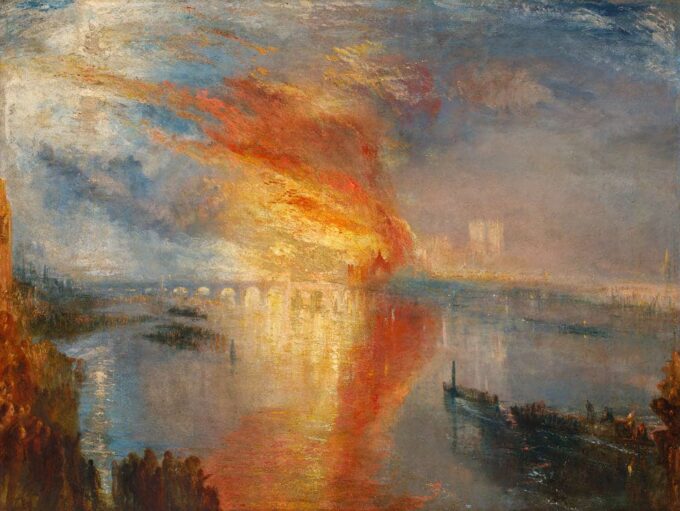 El fuego del edificio parlamentario – William Turner William Turner 85x75