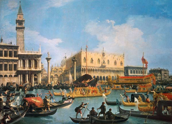 «El Buccintoro en el día de viaje al cielo – Giovanni Antonio Canal» Giovanni Antonio Canal 105x70