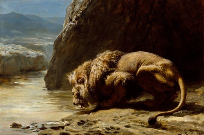 El rey bebe – Briton Rivière Briton Rivière