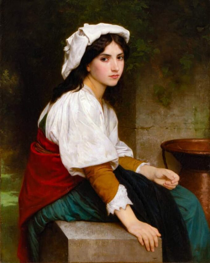 Mujer italiana en la fuente – William Bouguereau William Bouguereau 70x85