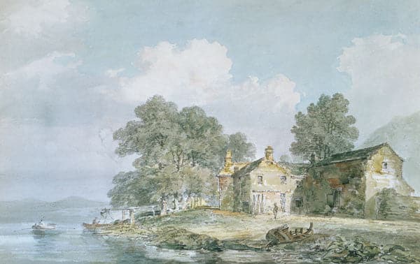 Una granja en la orilla de un lago – William Turner William Turner 105x70