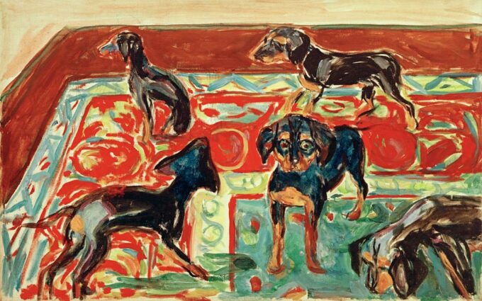 Cinco cachorros en la alfombra – Edvard Munch Edvard Munch 105x70