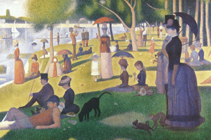 Un domingo por la tarde en la isla de la Grande Jatte – Georges Seurat Cuadros Populares 105x70