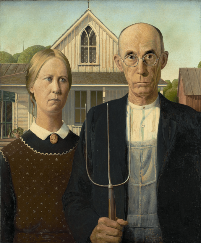 Gótico Americano – Grant Wood Cuadros Populares 70x85