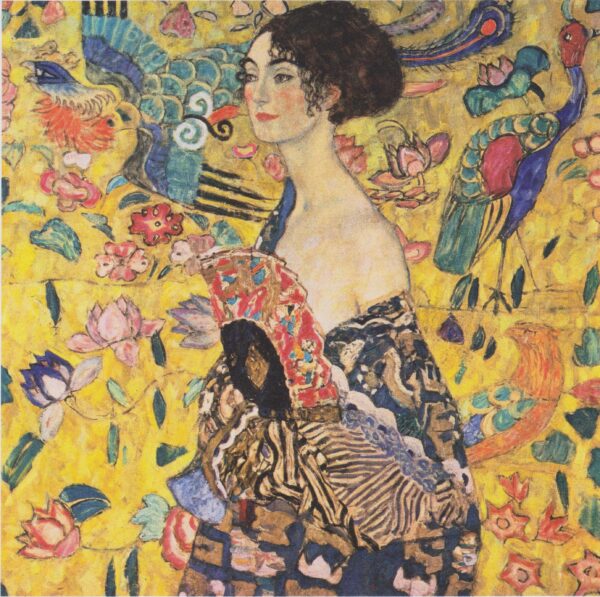 La dama con el abanico o mujer con el abanico – Gustav Klimt Cuadros Populares 70x70