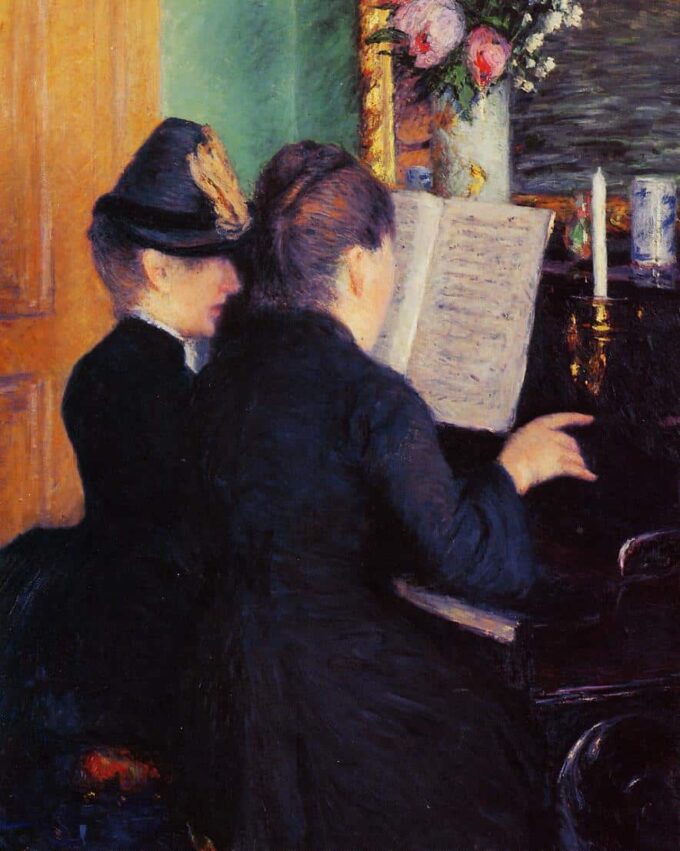 La lección de piano – Caillebotte Gustave Caillebotte 70x85