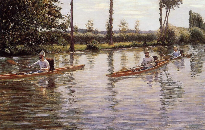 «Botes salvavidas en el Yerres – Caillebotte» Gustave Caillebotte 105x70