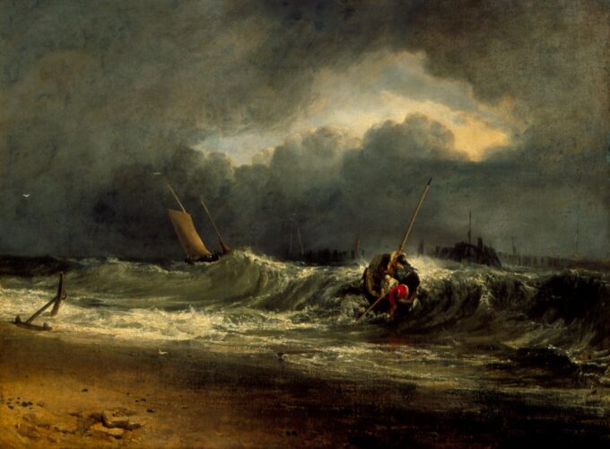 Pescadores en una costa tranquila durante una tormenta – William Turner William Turner 105x70