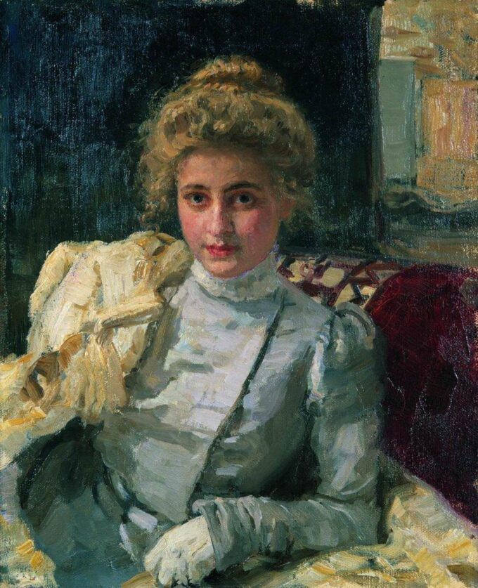 La mujer rubia (retrato de Tevashova) – Ilya Repin Iliá Repin