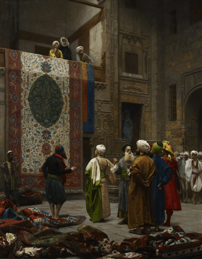 Vendedor de alfombras en El Cairo – Jean-Léon Gérôme Cuadros Populares 70x85