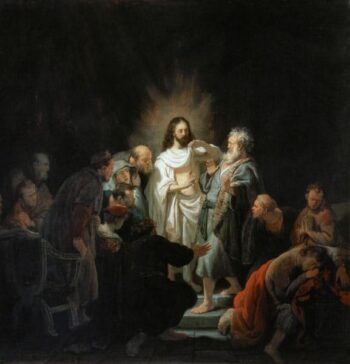 «Jesús resucitado muestra a Tomás sus heridas – Rembrandt van Rijn» Rembrandt van Rijn