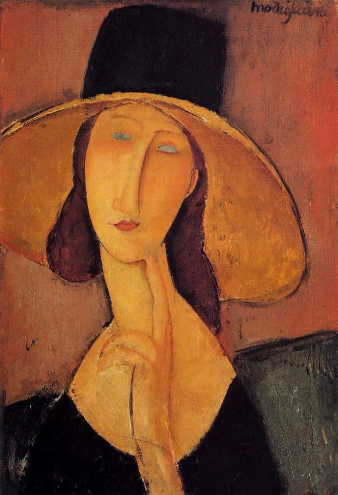 Jeanne Hébuterne con gran sombrero – Amedeo Modigliani Amedeo Modigliani