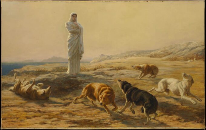 Pallas Atenea y los perros del pastor – Briton Rivière Briton Rivière