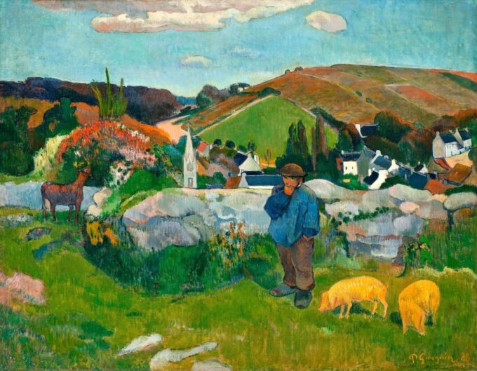 Manada de cerdos en Bretaña – Paul Gauguin Paul Gauguin 85x75