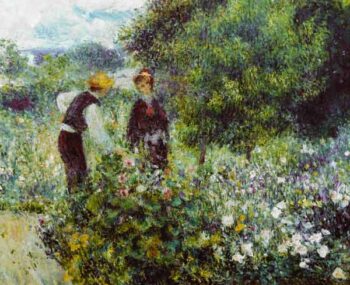 «Recogiendo flores 1875 – Pierre-Auguste Renoir» Pierre-Auguste Renoir