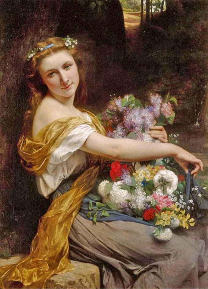 Chica con flores – Pierre Auguste Cot Pierre-Auguste Cot 70x105