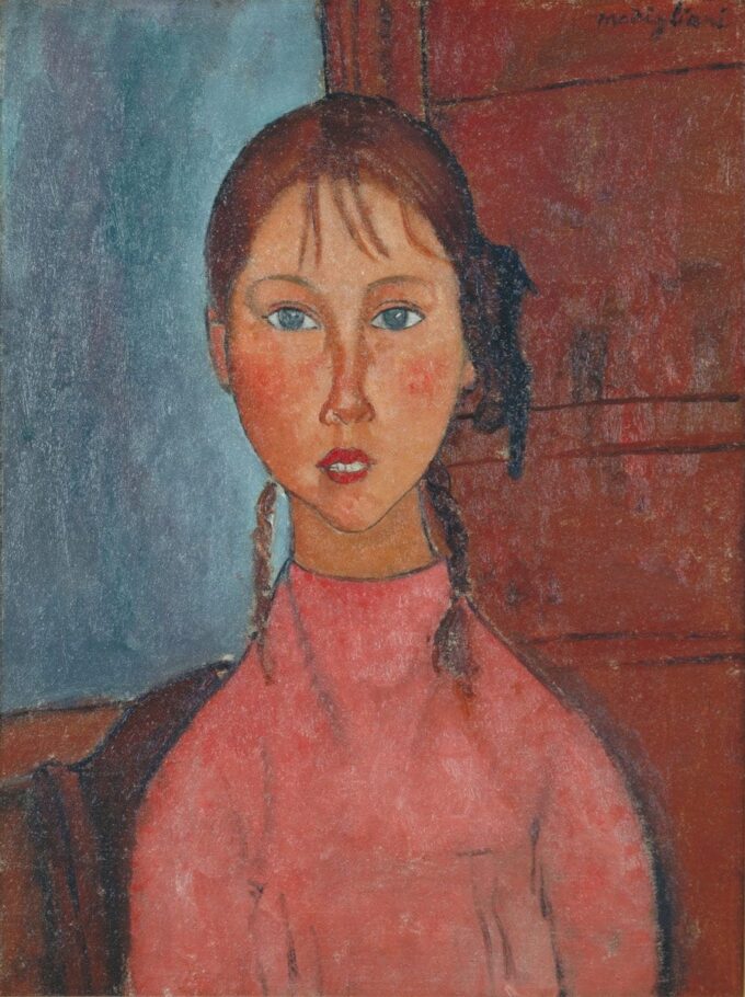 Chica con trenzas – Amedeo Modigliani Amedeo Modigliani