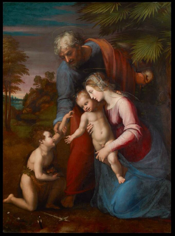 Familia Santa con el pequeño Jean – Raphaël (pintor) Rafael Sanzio 70x85