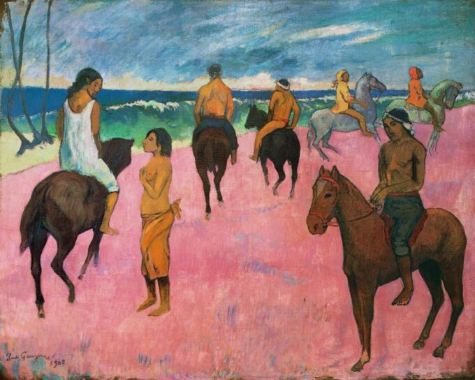 Caballos en la playa – Paul Gauguin Paul Gauguin 85x75