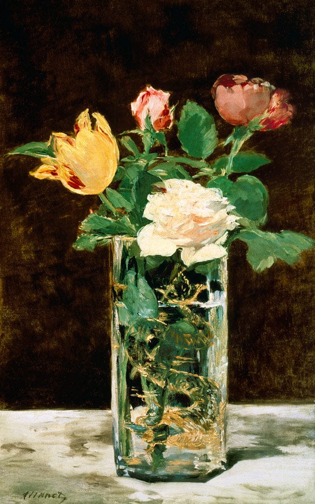 Rosas y tulipanes en un jarrón – Edouard Manet Édouard Manet 70x105