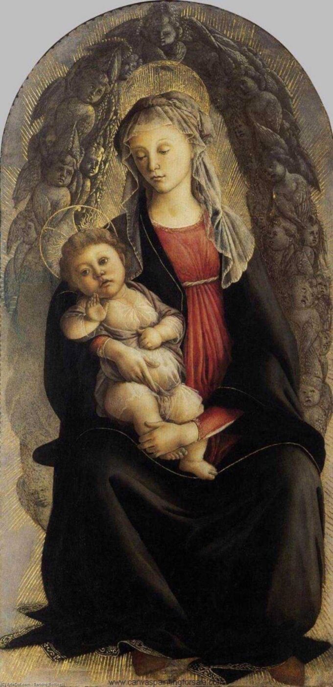 Madonna con el niño y un Glorioso – Sandro Botticelli Sandro Botticelli 70x140