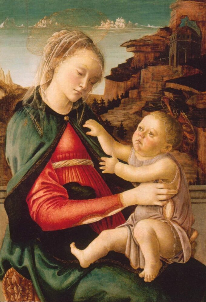 La Virgen con el Niño (Madona de los Guidi de Faenza) hacia 1465 – Sandro Botticelli Sandro Botticelli 70x105