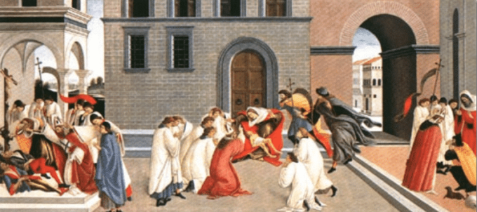 Tres milagros de San Zenobio – Sandro Botticelli Sandro Botticelli 160x70