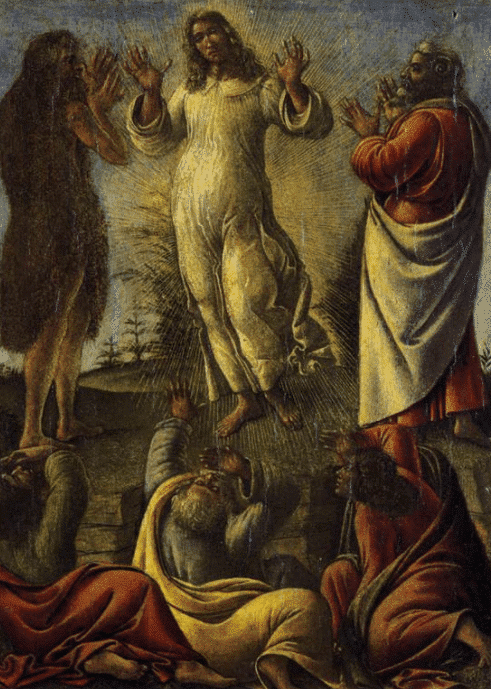 Tríptico representando la Transfiguración, Jesús apareciendo a sus discípulos con los santos Jerónimo y Agustín – Sandro Botticelli Sandro Botticelli 70x105