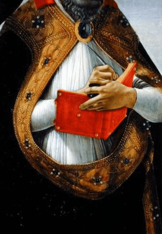 San Agustín, extraído de «La Coronación de la Virgen», alrededor de 1488-90 (tempera sobre panel) (detalle de 44363) – Sandro Botticelli Sandro Botticelli 70x105