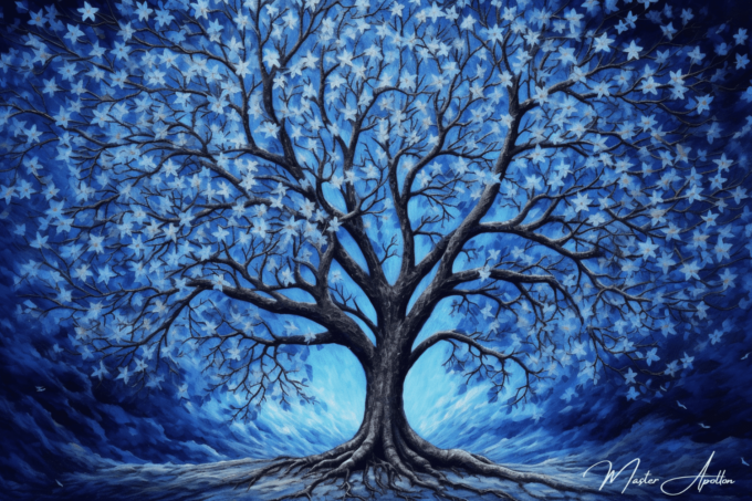 Tabla árbol azul sueño Cuadros Contemporáneos Árboles