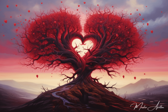 Tabla árbol corazón amor Cuadros Contemporáneos Árboles