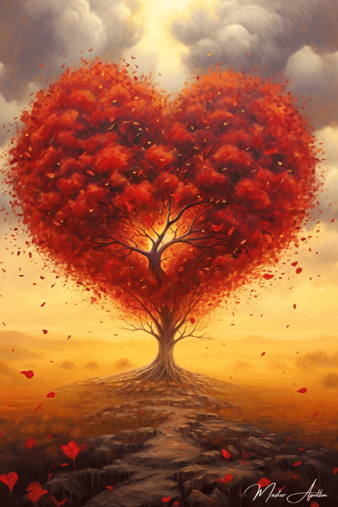 Tabla árbol corazón en calor Cuadros Contemporáneos Árboles