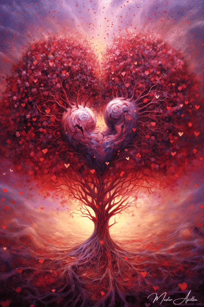 Tabla árbol corazón nuevo amor Cuadros Contemporáneos Árboles