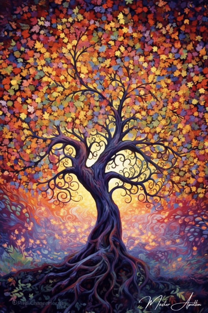 Tabla árbol de vida crepúsculo Cuadros Contemporáneos Árboles