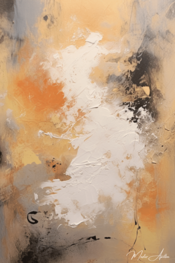 «Tabla contemporánea abstracta beige nube de arena» Pinturas abstractas contemporáneas