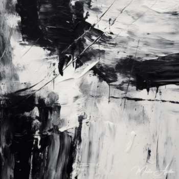 «Tabla contemporánea abstracta en blanco y negro el martes» Pinturas abstractas contemporáneas